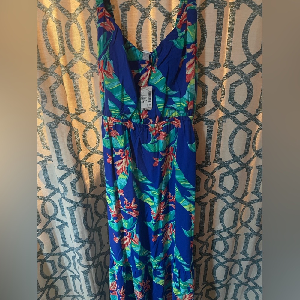 The Children's Place Blue and Green Floral Maxi Dress